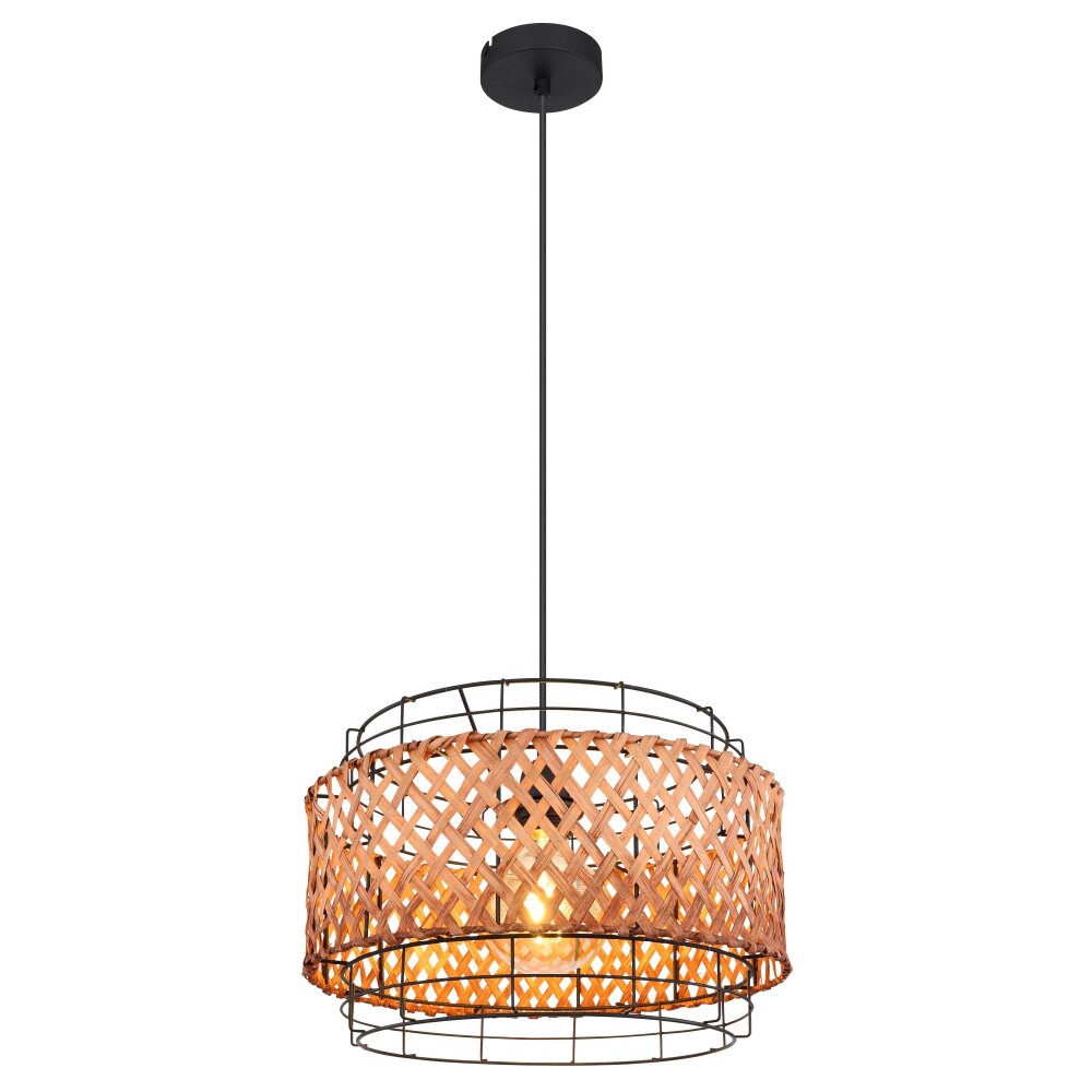 Suspension Globo GINA Bois foncé, Noir, 1 lumière main product photo