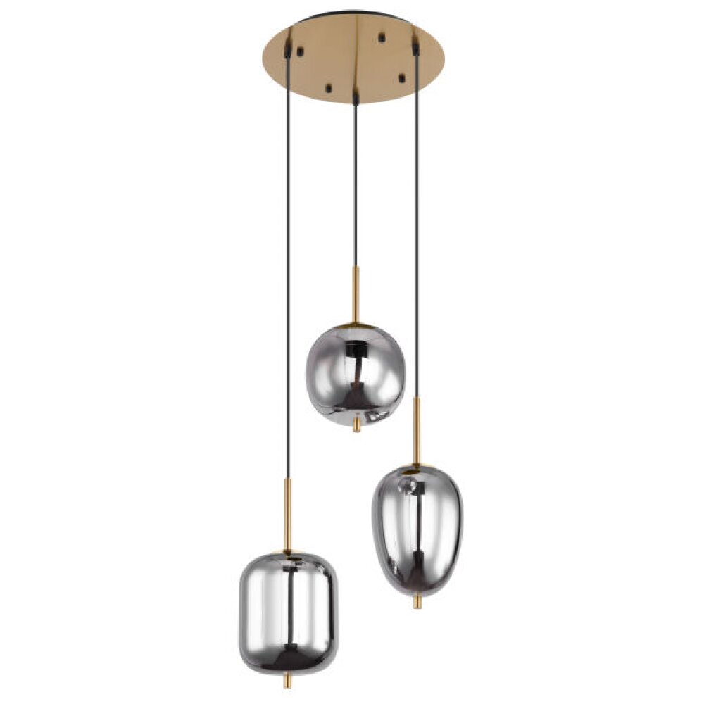 Suspension Globo BLACKY I Laiton, 3 lumières main product photo