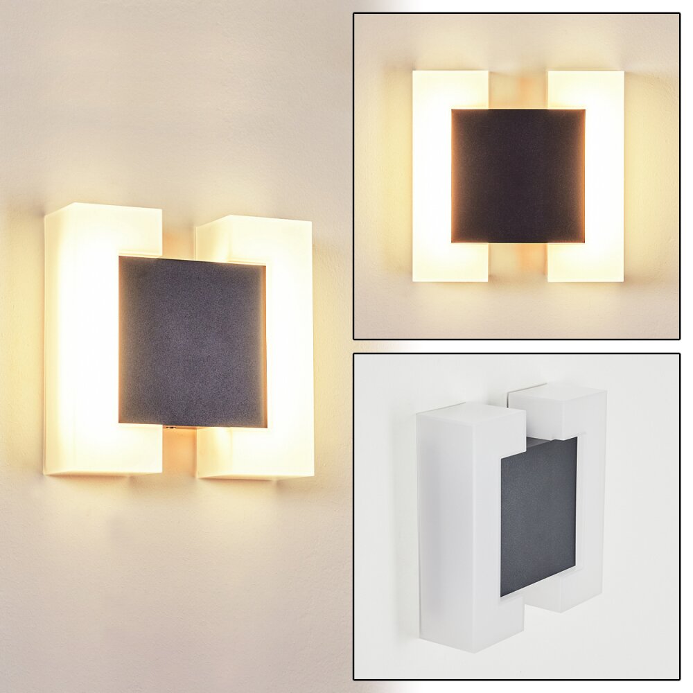 Applique murale d'extérieur Zoppola LED Anthracite, Blanc, 2 lumières main product photo
