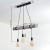 Suspension Canedo Gris, Noir, 3 lumières