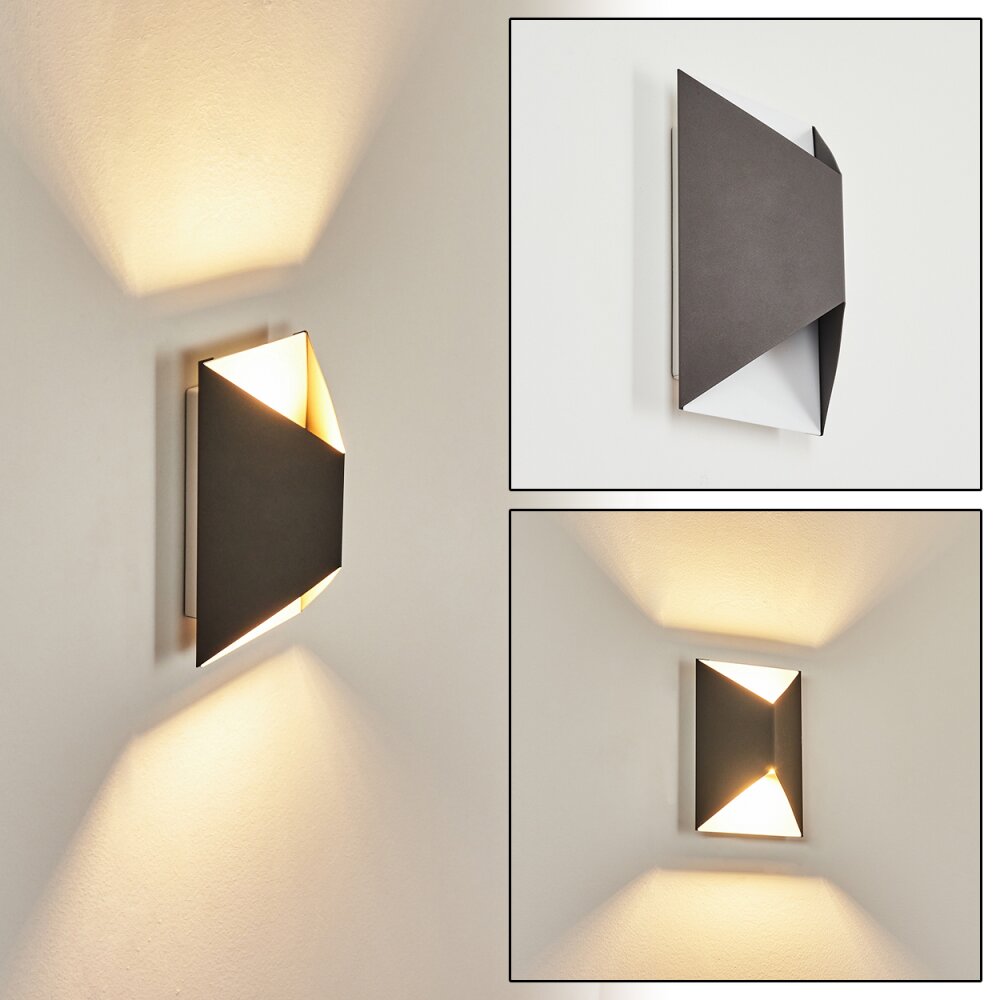Applique murale d'extérieur Hedno LED Anthracite, Blanc, 2 lumières main product photo