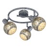 Plafonnier Globo LELA Argent Oxydé, 3 lumières