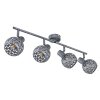 Plafonnier Globo LELA Argent Oxydé, 4 lumières