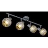 Plafonnier Globo LELA Argent Oxydé, 4 lumières