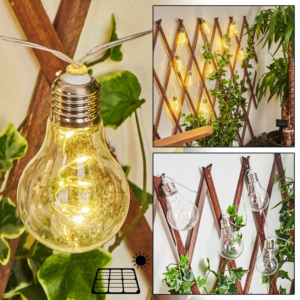 guirlande lumineuse solaire Markhus LED Transparent, 10 lumières main product photo
