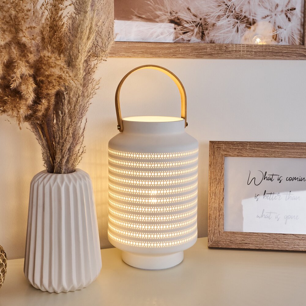 Lampe de table Forrnes Beige, Blanc, 1 lumière main product photo