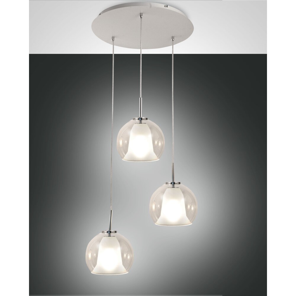 Suspension Fabas Luce Bretagna Blanc, 3 lumières main product photo