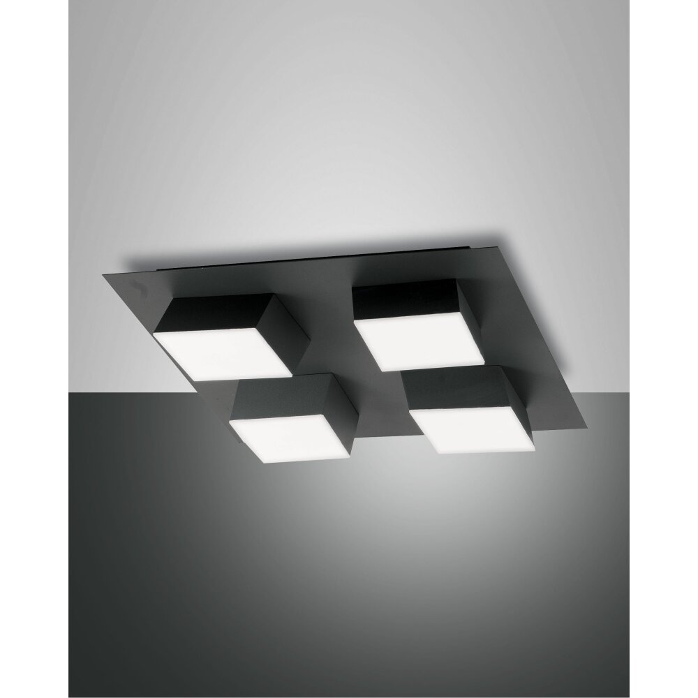 Plafonnier Fabas Luce Lucas LED Anthracite, 4 lumières main product photo