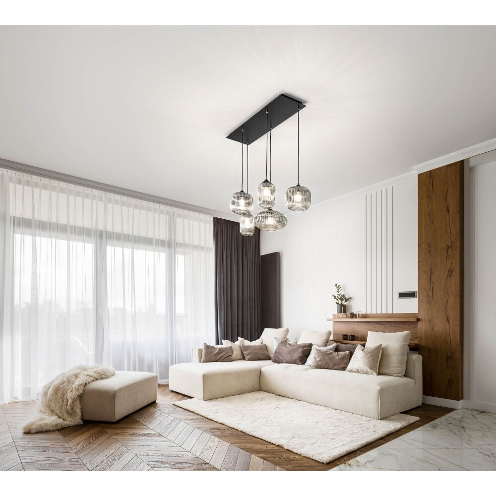 Suspension Fabas Luce Gillis Noir, 5 lumières main product photo