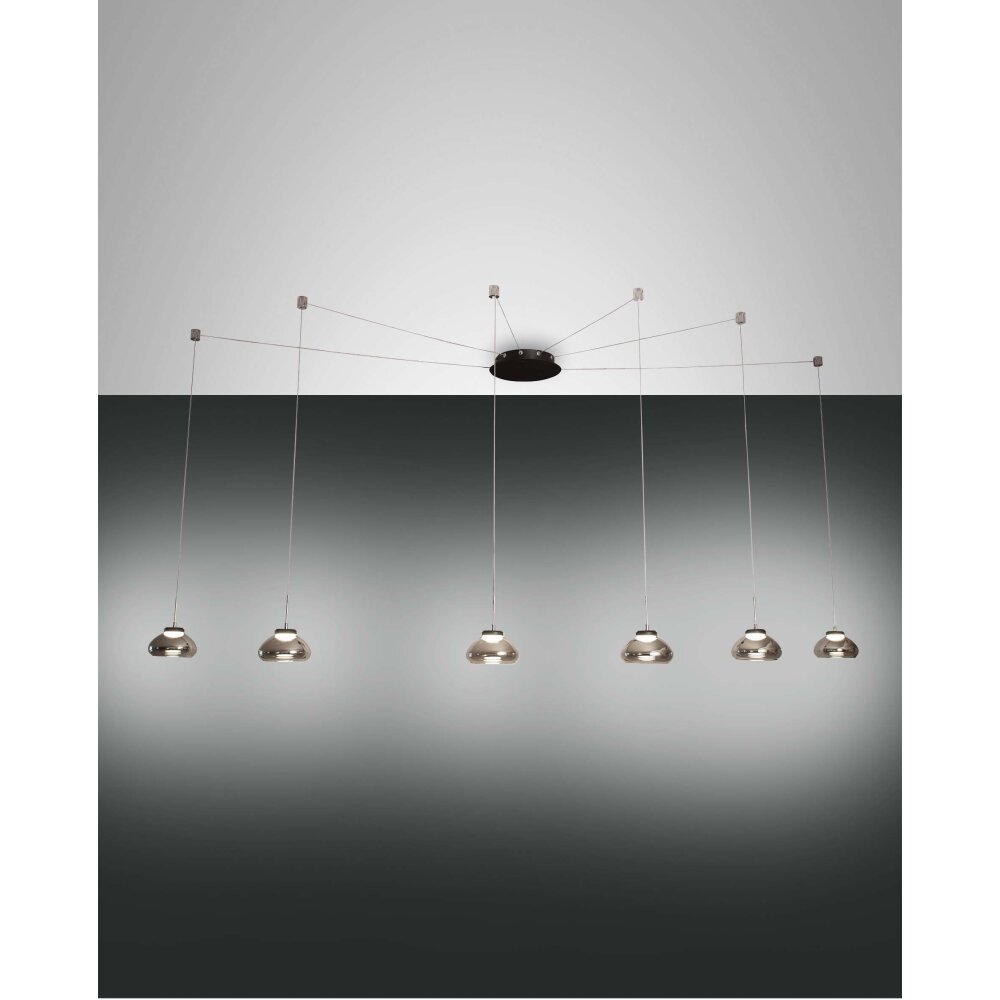 Suspension Fabas Luce Arabella LED Noir, 6 lumières main product photo
