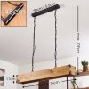 Suspension Olomouc Bois clair, Noir, 4 lumières