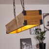 Suspension Olomouc Bois clair, Noir, 4 lumières