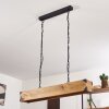 Suspension Olomouc Bois clair, Noir, 4 lumières