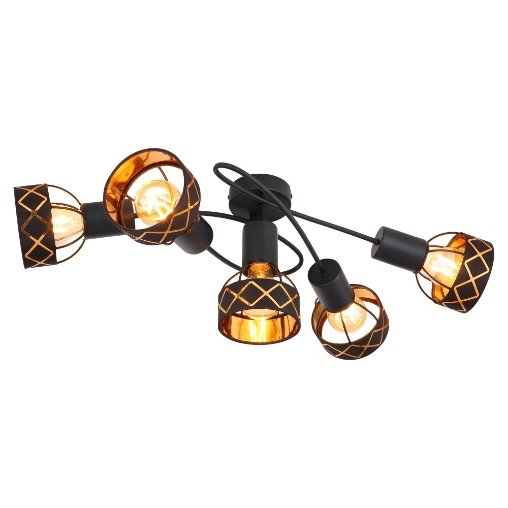 Plafonnier Globo BLANCA Noir, 5 lumières main product photo
