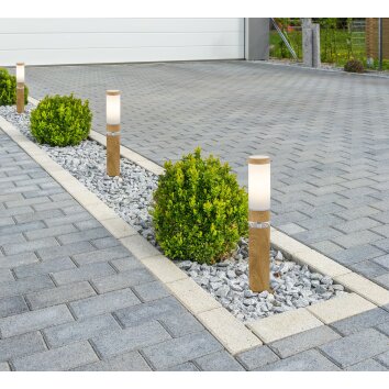 Borne lumineuse Globo JAICY Brun, Couleur bois, 2 lumières