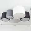 Plafonnier Trisett Gris, Noir, Blanc, 5 lumières