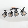 Plafonnier Hakvaag Brun, Noir, 4 lumières