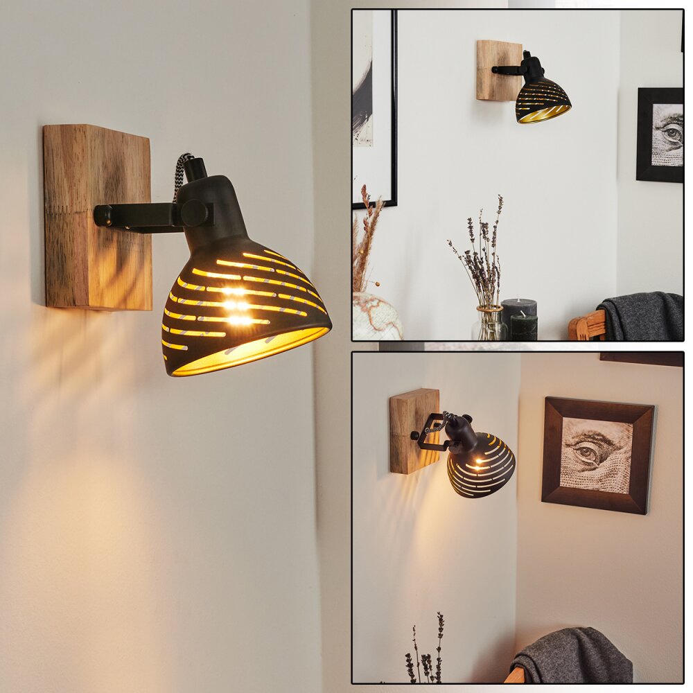 Applique murale Osina Brun, Noir, 1 lumière main product photo
