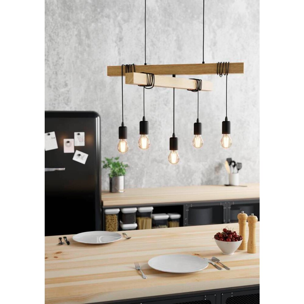 TOWNSHEND Suspension Luminaires Eglo Brun, Noir, 5 lumières main product photo