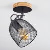 Plafonnier Hakvaag Bois foncé, Noir, 1 lumière