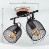 Plafonnier Hakvaag Bois foncé, Noir, 2 lumières