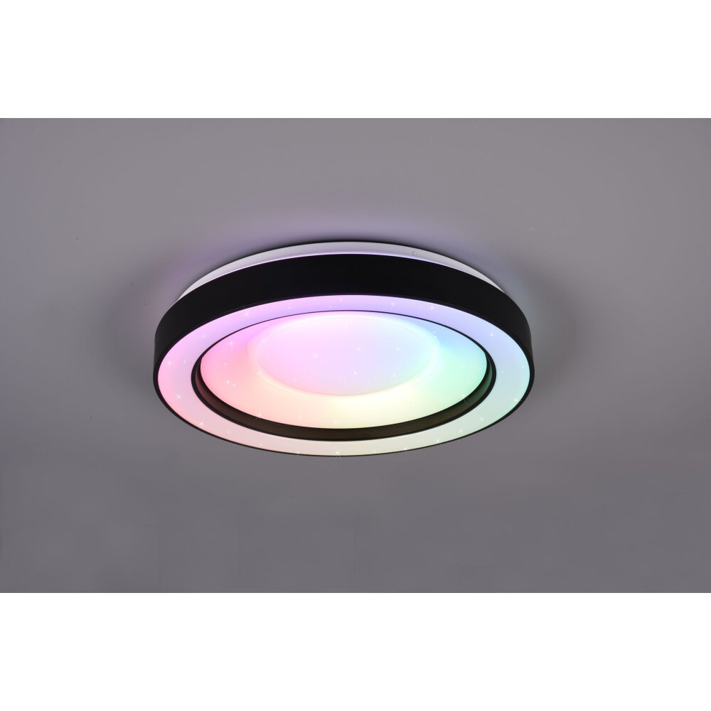 Plafonnier Reality Arco LED Noir, 1 lumière, Télécommandes, Changeur de couleurs main product photo