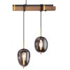 Suspension Globo BLACKY Bois foncé, Noir, 4 lumières