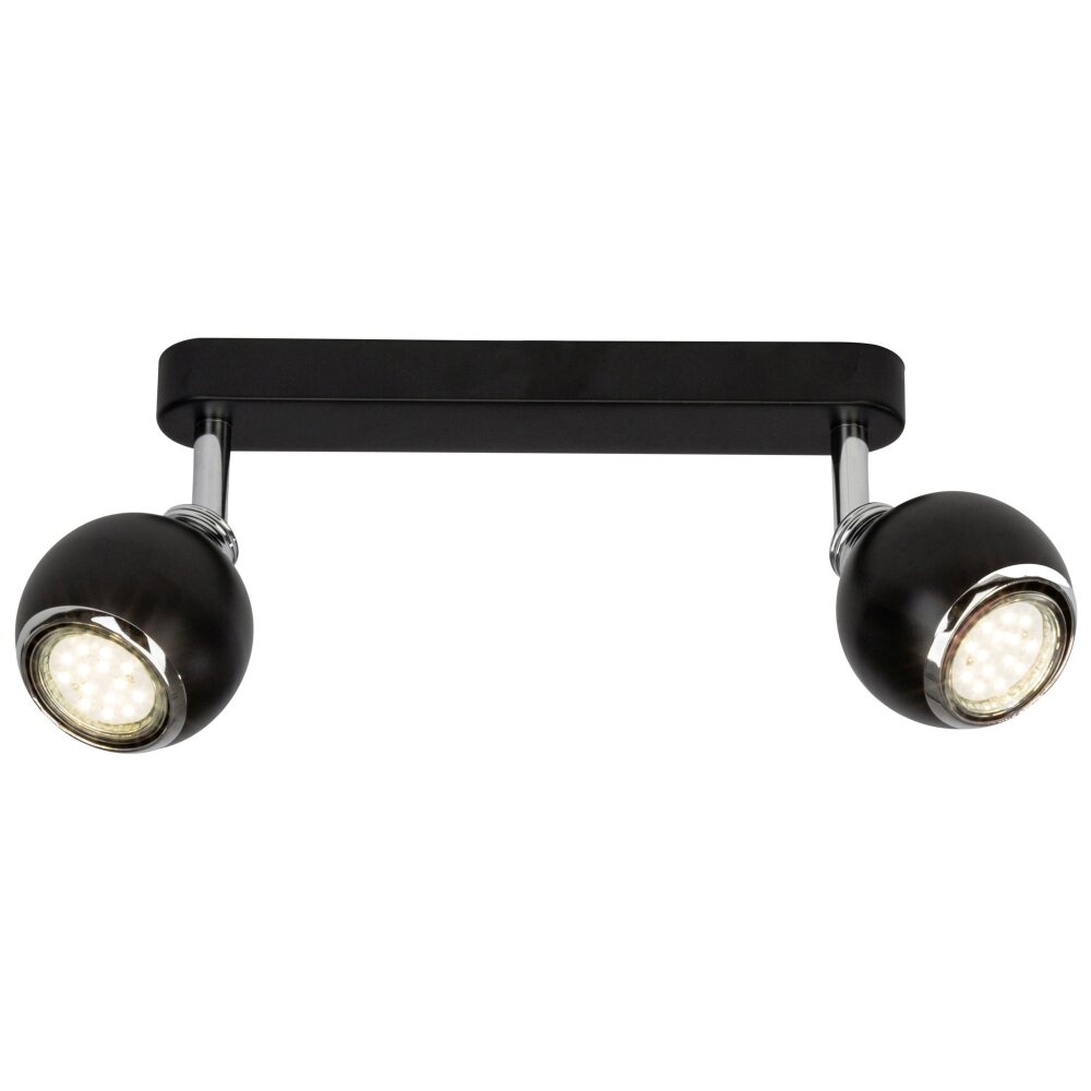 Barre de spots Brilliant Ina LED Chrome, Noir, 2 lumières main product photo