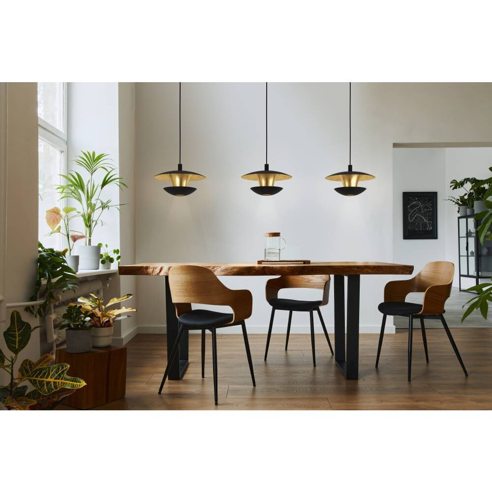 Suspension Eglo-Leuchten NUVANO LED Or, Noir, 3 lumières main product photo