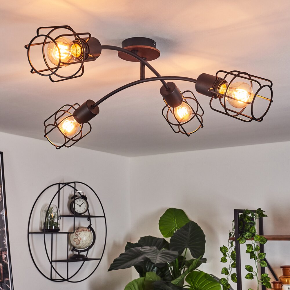 Plafonnier Loedingen Écru, Noir, 4 lumières main product photo