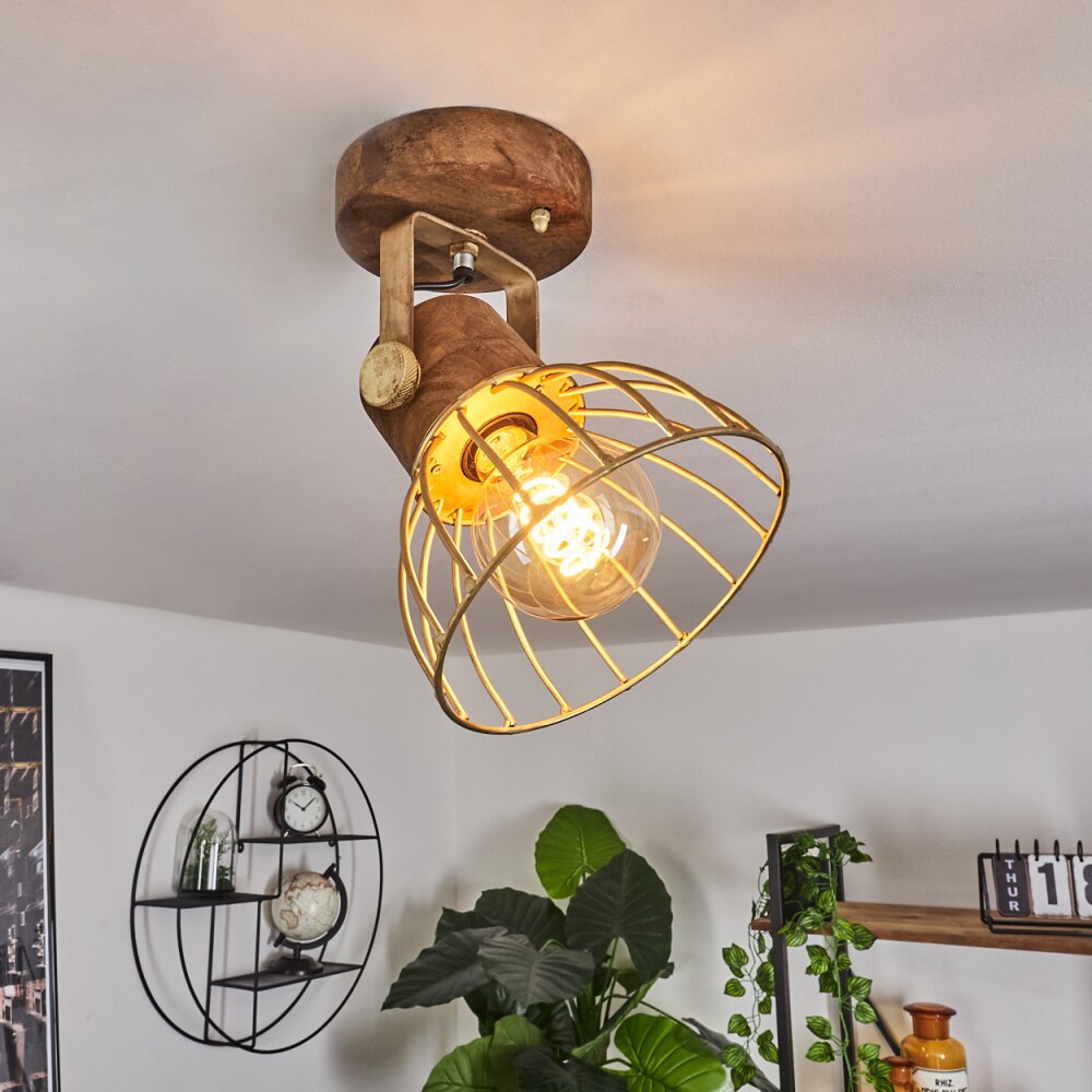 Plafonnier Grunnfjord Or, Bois foncé, 1 lumière main product photo