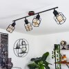 Plafonnier Loedingen Bois foncé, Noir, 4 lumières
