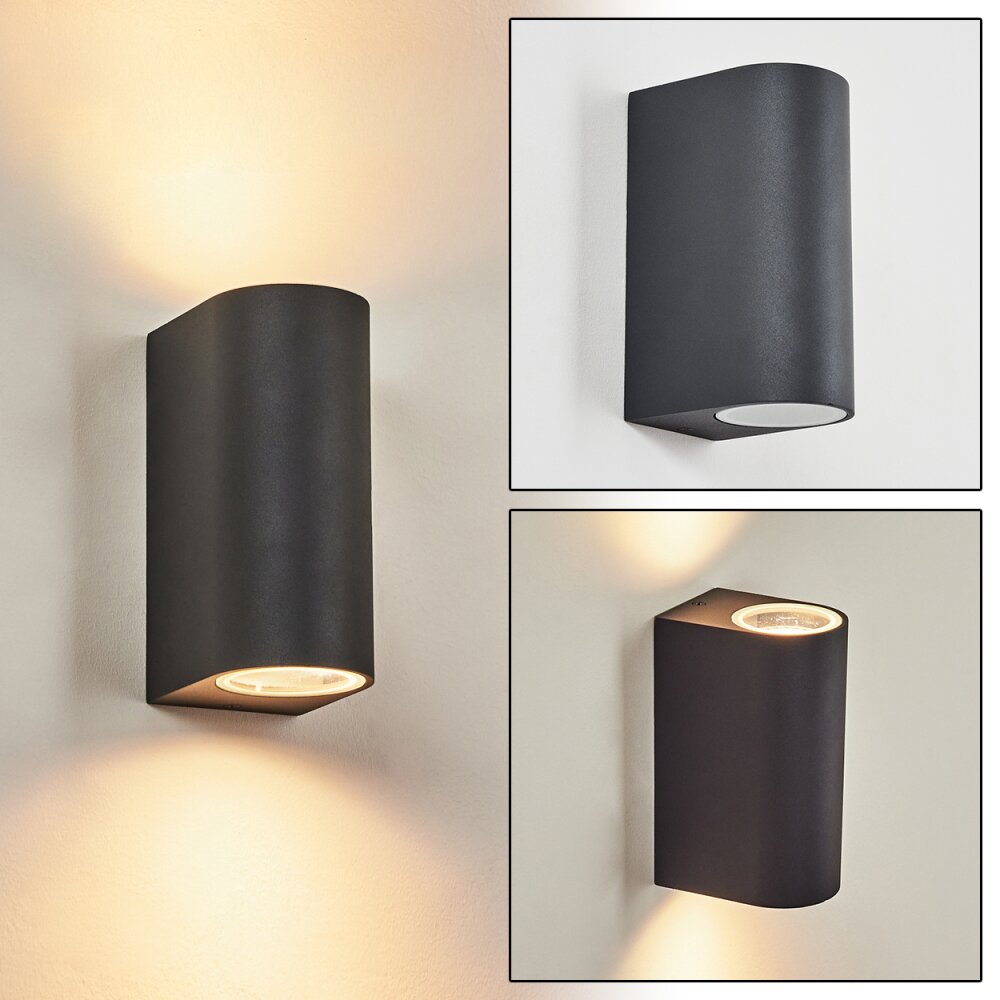 Applique murale d'extérieur Skaabu Noir, Blanc, 2 lumières main product photo