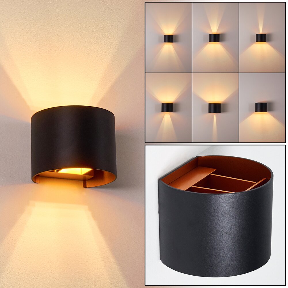 Applique murale Badajoz LED Cuivre, Noir, 1 lumière main product photo