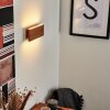 Applique murale Mosambik LED Brun, Bois foncé, Nickel mat, 1 lumière
