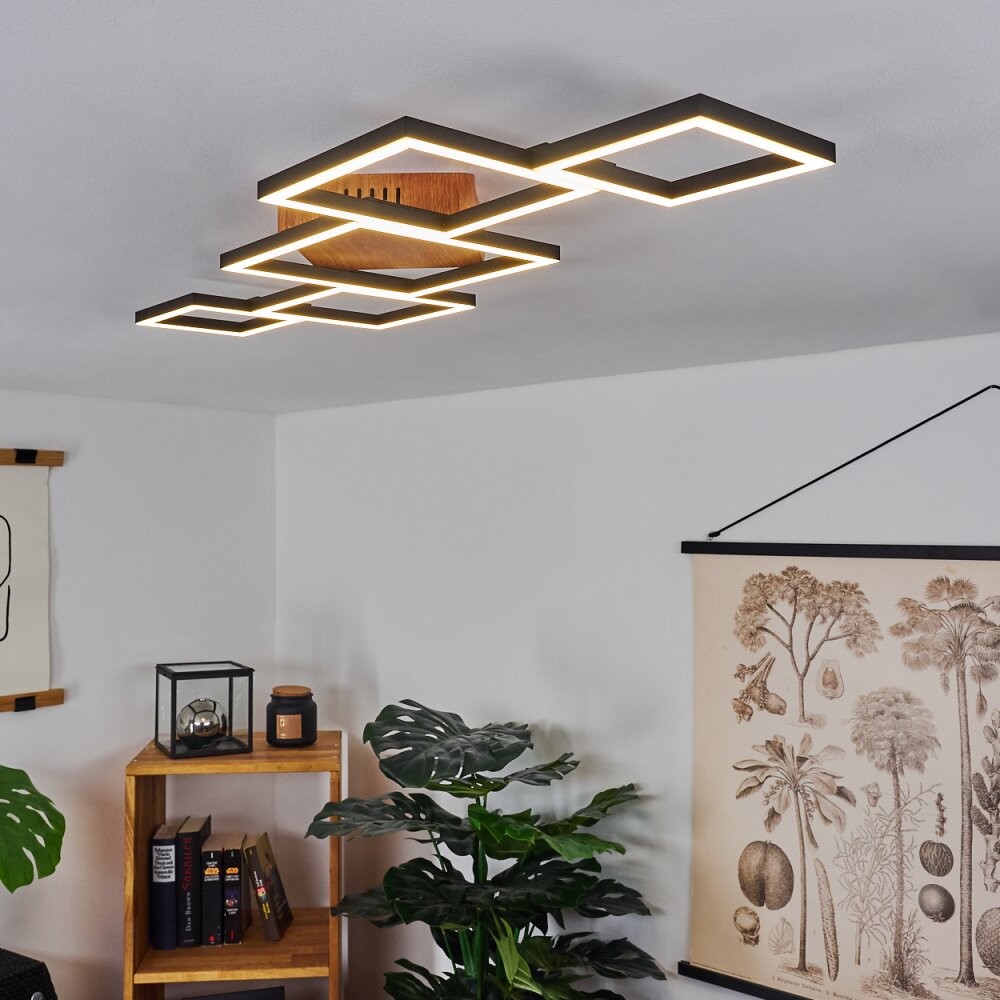 Plafonnier Zocca LED Brun, Bois foncé, 1 lumière main product photo