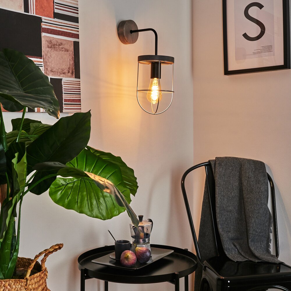 Applique murale Hodne Gris, Noir, 1 lumière main product photo