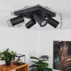 Plafonnier Hakamken LED Noir, 4 lumières
