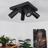 Plafonnier Hakamken LED Noir, 4 lumières