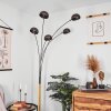 Lampadaire Siamado Bois foncé, Nickel mat, 5 lumières