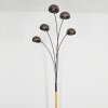 Lampadaire Siamado Bois foncé, Nickel mat, 5 lumières