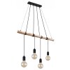 Suspension Globo AUSTON Bois clair, Noir, 4 lumières