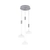 Suspension Paul-Neuhaus Q-ETIENNE LED Acier brossé, 4 lumières, Télécommandes
