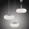 Suspension Paul-Neuhaus Q-ETIENNE LED Acier brossé, 4 lumières, Télécommandes