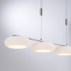 Suspension Paul-Neuhaus Q-ETIENNE LED Acier brossé, 4 lumières, Télécommandes