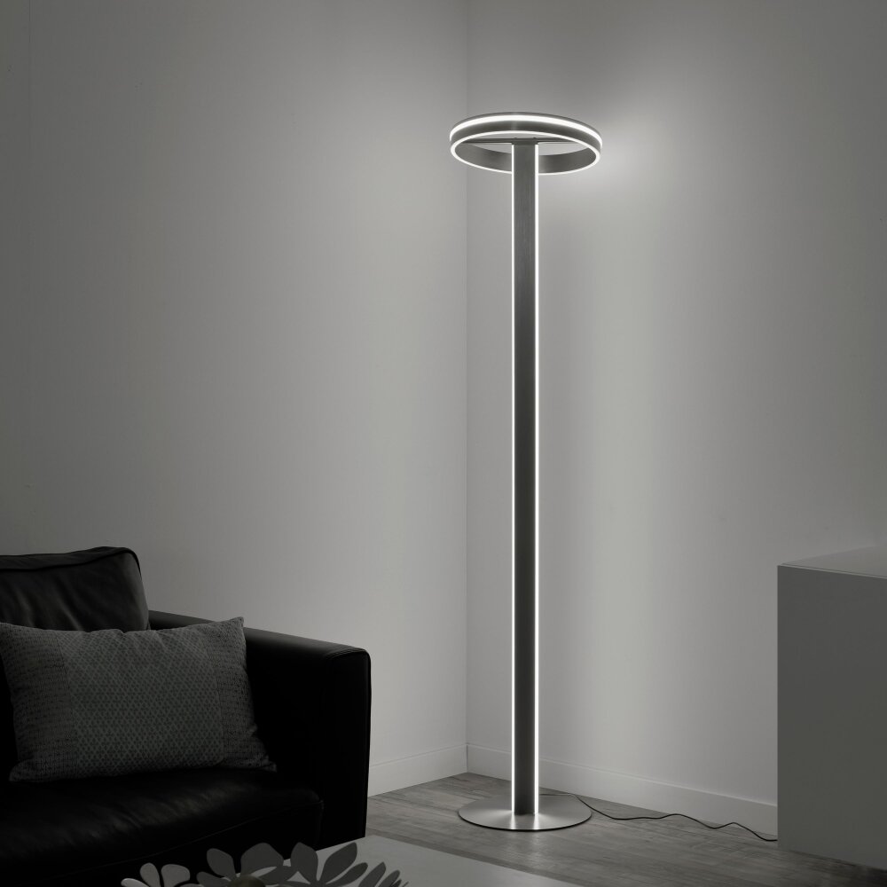 Lampadaire Paul-Neuhaus Q-VITO LED Acier brossé, 3 lumières, Télécommandes main product photo