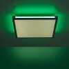 Plafonnier Leuchten-Direkt MARIO LED Noir, 1 lumière, Télécommandes, Changeur de couleurs