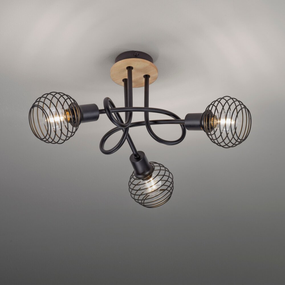 Plafonnier Leuchten-Direkt EUGEN Écru, Noir, 3 lumières main product photo