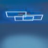 Plafonnier Leuchten-Direkt LOLAsmart-MAXI LED Acier brossé, 3 lumières, Télécommandes, Changeur de couleurs