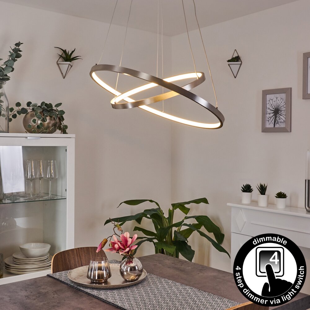 Suspension Preci LED Nickel mat, 1 lumière main product photo